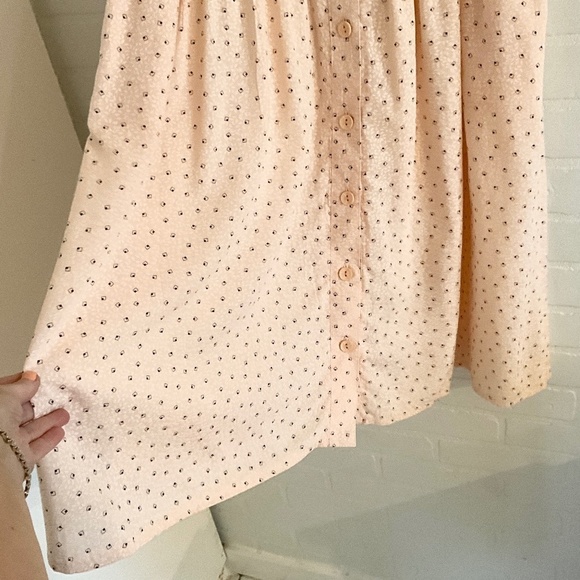 Vintage 80s Skirt Button down Pastel Peach Pockets Drop Waist Sz 4 Petites - Picture 8 of 13